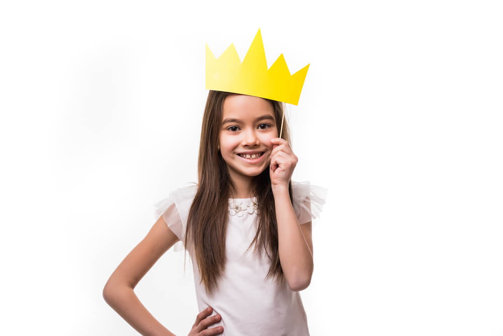 Girl Wearing a Paper Crown