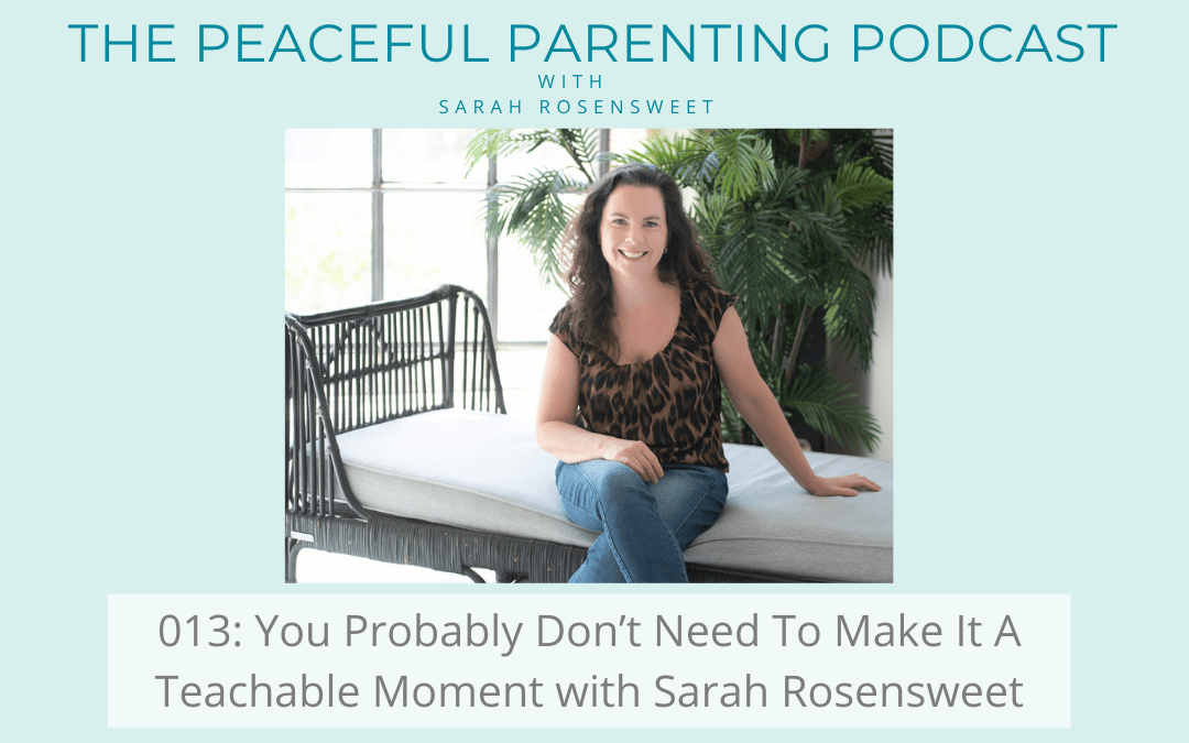 Podcast Episode 13: You Probably Don’t Need To Make It A Teachable Moment with Sarah Rosensweet